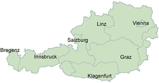 Nate's Map of Austrian cities