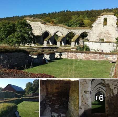 Alvastra Monastery ruin in Östergötland, Sweden