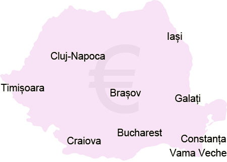 map of Romanian cities