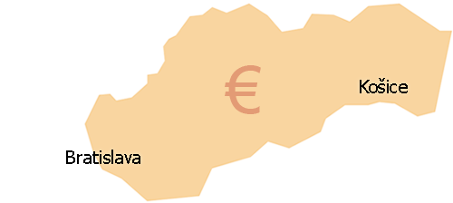 example cities on map of Slovakia