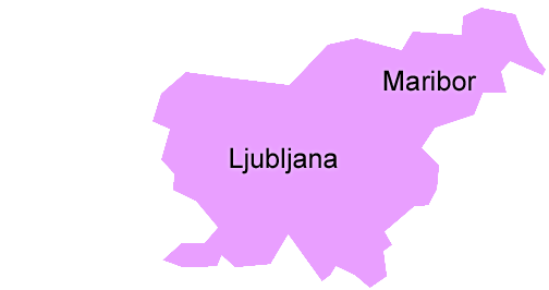 example cities on map of Slevenia